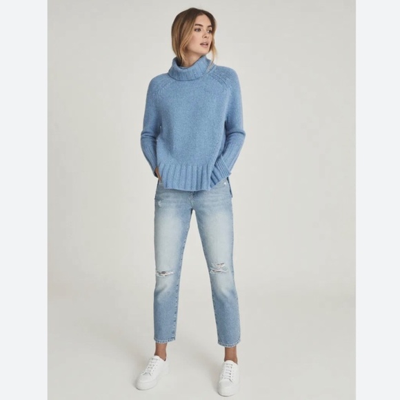 REISS Eve Wool Cashmere Blend Turtleneck Sweater - Picture 13 of 14